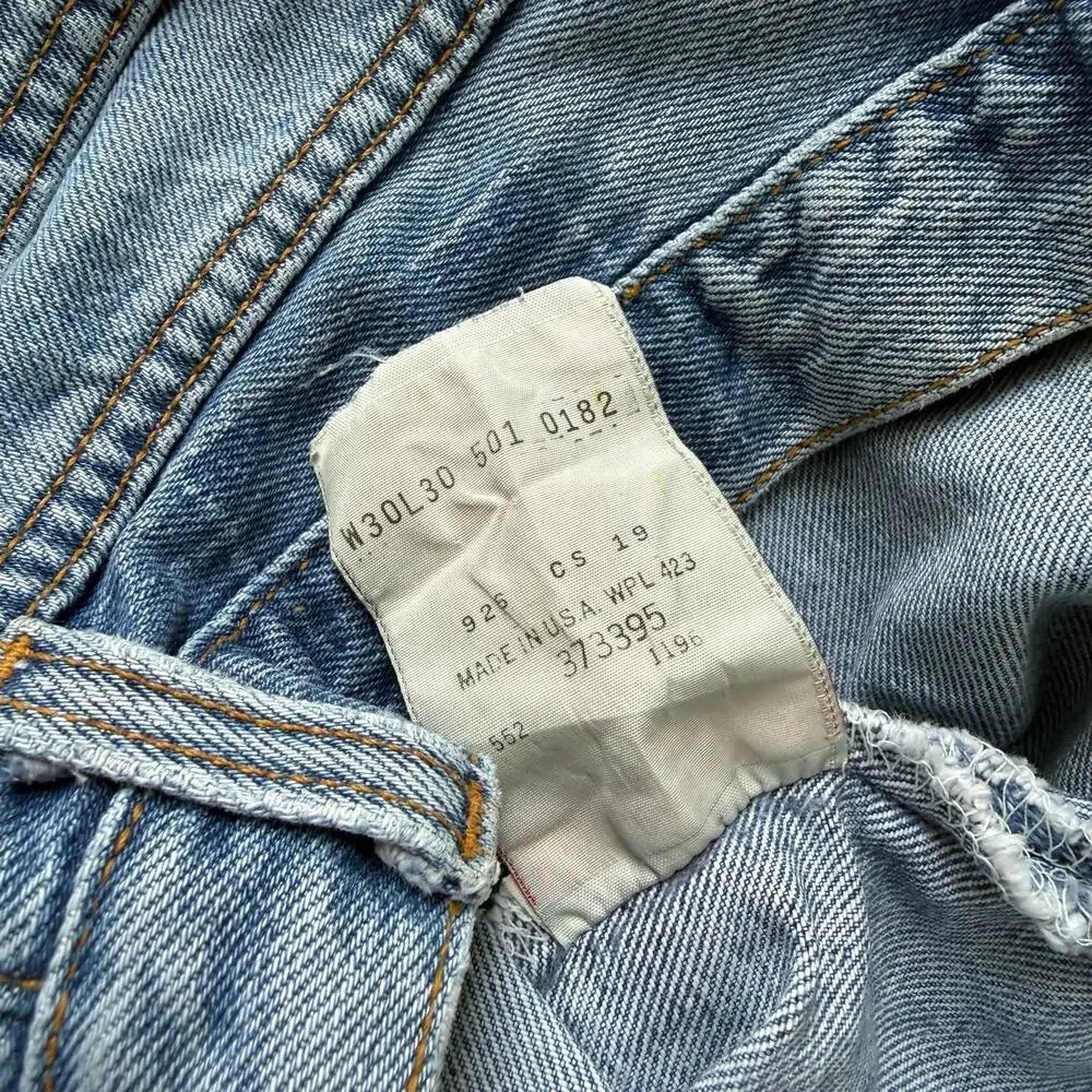 Vintage 90’s Levi’s 501 Straight Leg Retro Blue Jeans Size 29x27 Made in USA